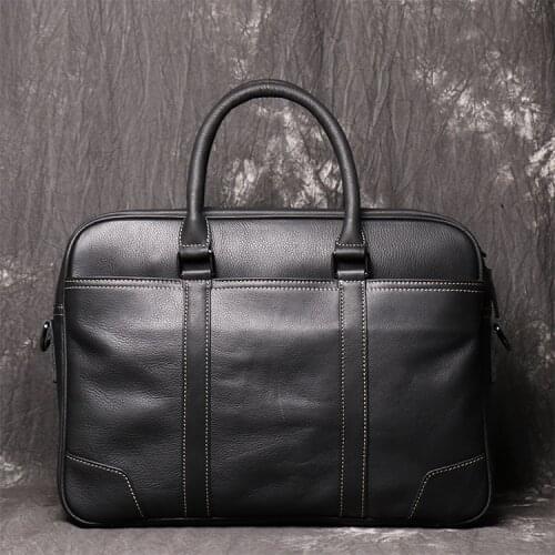 Briefcase Bag 15.6 Inch For Men Computer And Tablet Shoulder Bag Retro Leather Laptop Travel Large Business Tote Carrying Case