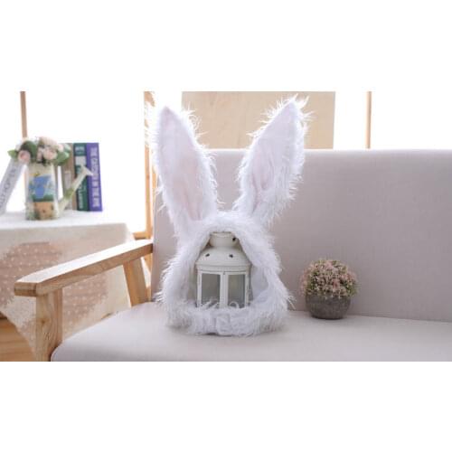 Soft toy rabbit ear hat Plush toys Game playing toy hat Cartoon long ear cap Party wear