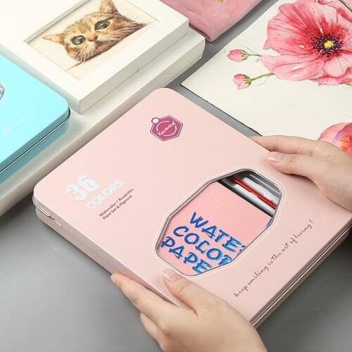 36-Colors Professional Glitter Watercolor Paint Set Watercolour Pigment Painting Supplies Metallic Solid Water Colors Palette