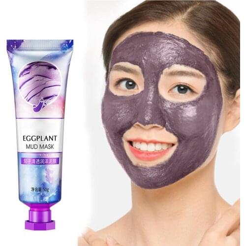 New Eggplant Mud Mask Clear Smooth Skin Deep Cleaning The Pores Washable Facial Mask Anti-Aging Moisturizing Acne Treatment 50g
