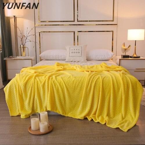 Solid yellow blankets quilts twin full queen king fashion blankets soft Throw Flannel blanket on Bed/car/sofa luxury simple rugs