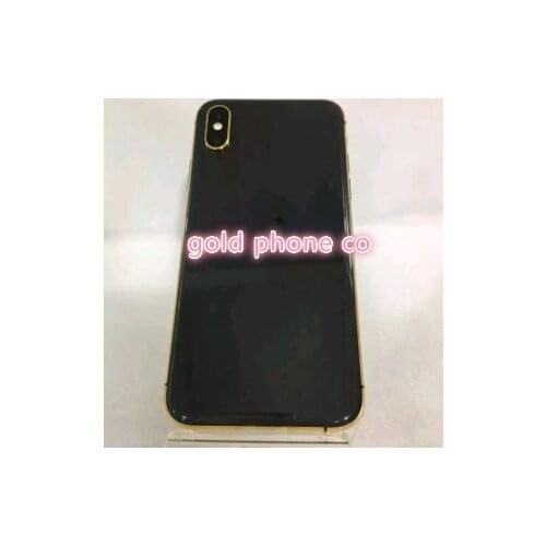 Perfect Quality Luxury Back cover for phone X 24k Gold Housing Chassis Mirror Gold with black color glass original luxury cover