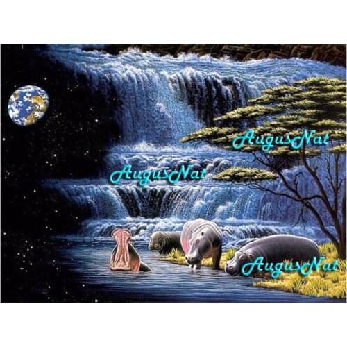 Scenery diamond painting full square waterfall diamond dotz animals wall decal landscape wall art painting with diamonds gift