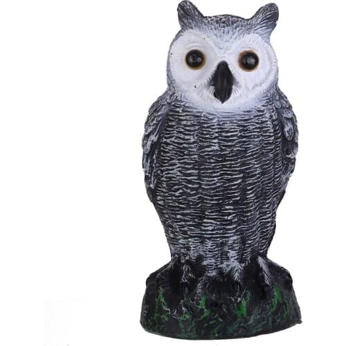 Mayitr 1 To 30cm LED Owl Illuminated Plastic Figurine Scarecrow Dove Fright Straw Doll Garden Decor Sculptures