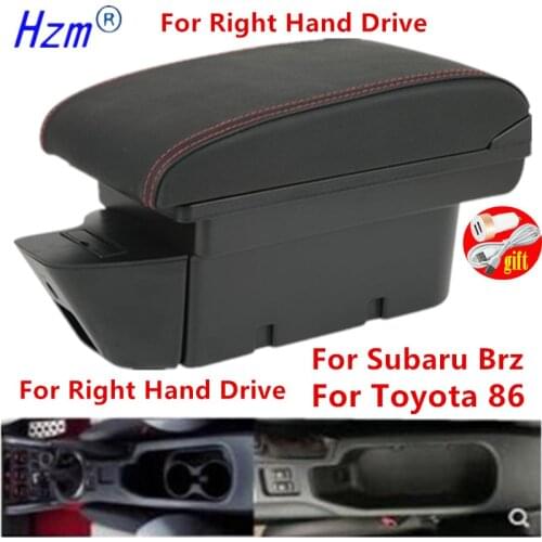 For Subaru Brz Armrest For Toyota 86 Gt86 Car Armrest Box For Scion Fr-S Frs Dedicated right hand brake storage box USB LED