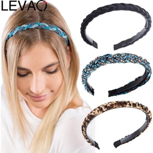 LEVAO Women Braid Headband Toothed Non-slip Hairbands Fashion Twist Head Band Bezel Headwear Girl Braid Hair Accessories