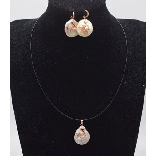 Freshwater pearl white flat reborn keshi 20-25mm necklace wholesale 18inch FPPJ nature beads gift