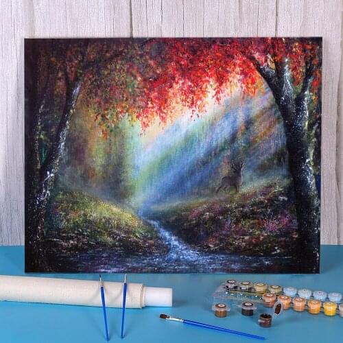 Natural Scenery Autumn Glory Coloring By Numbers Painting Set Acrylic Paints 50*70 Paiting By Numbers Loft Handicraft