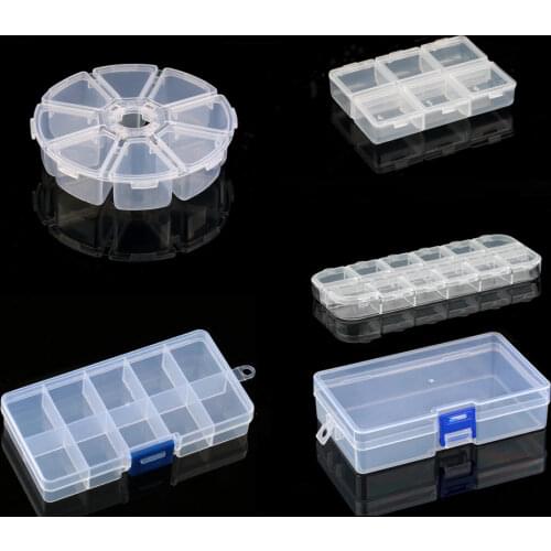 Transparent Plastic Storage Jewelry Box Compartment Adjustable Container For Beads Earring Box For Jewelry Rectangle Box Case