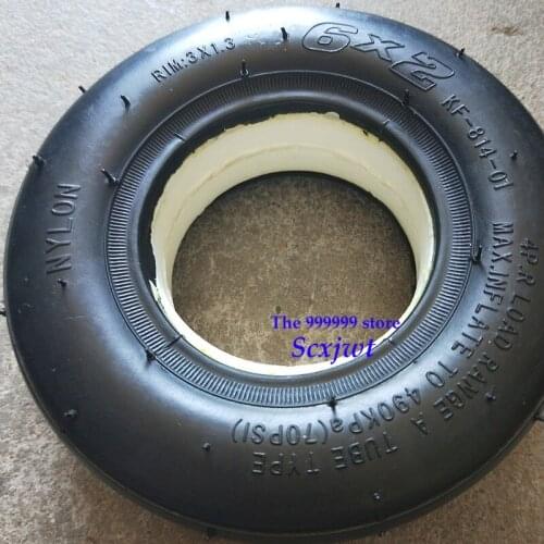 Super 6X2 Solid tire without inner tube tire Electric Scooter Wheel Chair Truck Use 6" Tire Tyre F0 Pneumatic Trolley Cart 6*2
