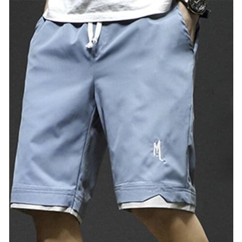 2021 Summer New Fashion Casual Comfortable Shorts Mens Cotton Loose Stack Shorts Thin Drawstring Straight Fit Shorts