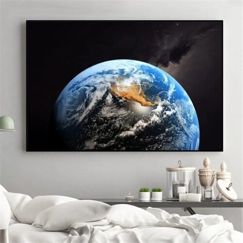 Modern Galaxy Stars Poster Astronaut Planet Hole Space Prins Universe Earth Canvas Painting Wall Picture for Living Room Cuadros