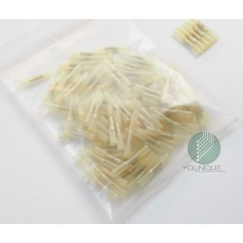 Heat Shrink Butt Wire Connectors AWG 26-22 0.2-0.7mm2 Yellow Waterproof Insulated Automobile Wire Cable Terminals