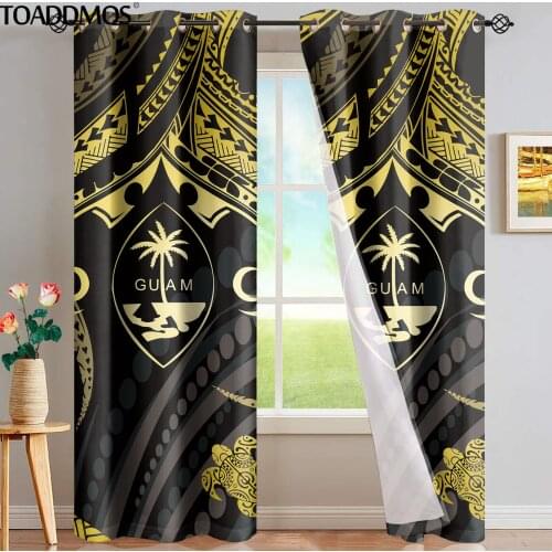 TOADDMOS Guam Polynesian Sea Turtle Tribal Pattern Curtains for Living Room Home Decoration Window Curtains for Bedroom Sunblind