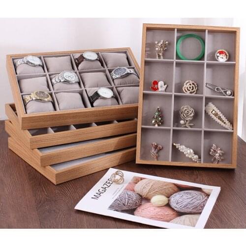 New Style Rosewood Jewelry Plates Wenwan Plaid Storage Necklace Ring Earrings Watches Jewelry Display Tray Wholesale