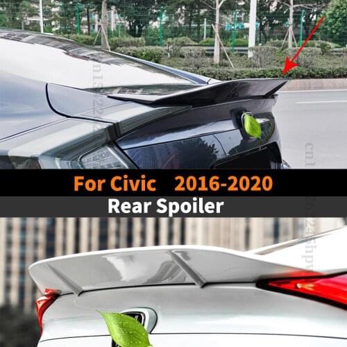 Roof Rear Spoiler Wing Carbon Fiber Diffuser Body Kit Decoration Racing Sport Styling For Honda Civic 2016 2017 2018 2019 2020