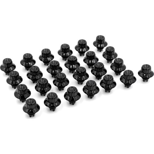 100pcsx13mm Universal Wheel Rivets Nuts Rims Studs Lip Replacement Decoration Auto Clips Rim Lip Decoration Black D010 ABS