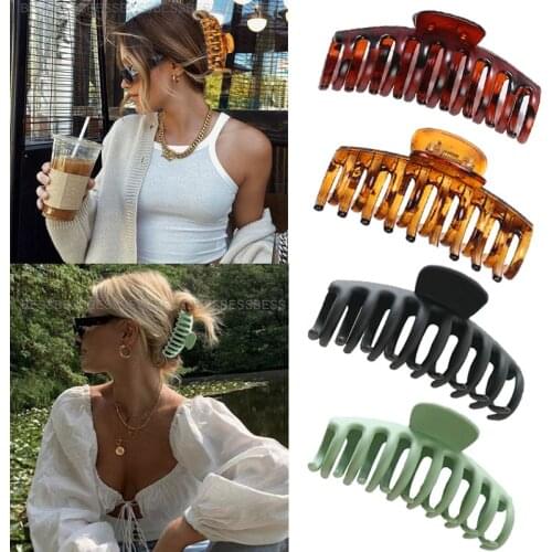 New Colorful Claw Hair Clip for Women Girls Tough Plastic Large Size Hair Clamps Butterfly Clip Hair Accessories Holidays Gifts