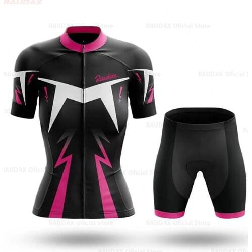Womens Cycling Jersey Set 2021 Raudax Summer Anti-UV Cycling Bicycle Clothing QuickDry Mountain Female Bike Clothes Cycling Set