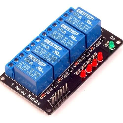 1PCS 4 Channel 12V Relay Module lamp Low level for SCM Household Appliance Control