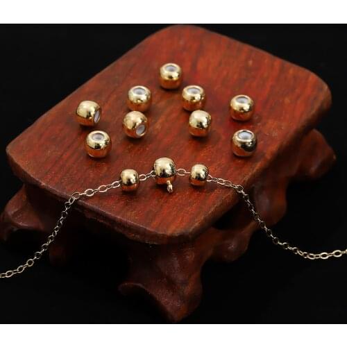 10pcs Big Hole Copper Silicone Inside Adjustment Beads Spacer Stopper Beads For DIY Bracelet Necklace Jewelry Making Wholesale