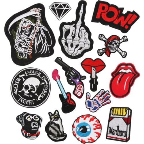 Wholesale Reapers Blade Series For Ironing on Embroidered Patches For Hat Jeans Sticker Sew-on DIY Clothes Iron Patch Applique