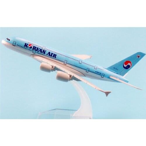 16CM Korean Air A380 Plane Model Aircraft Models Birthday Gift 1:400 Free Shipping Christmas Gift