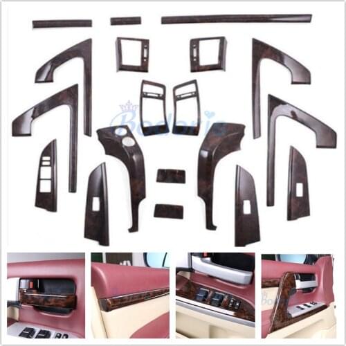 3 Color Interior Silver Wooden Color Trim Panel Cover Car Styling Chrome 2008-2015 For Toyota LC Land Cruiser 200 Accessories
