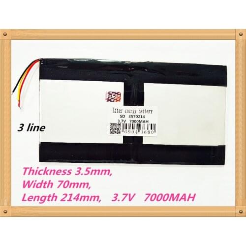 3 line 3570214 3.7V 7000MAH Rechargeable batteries 3510770*2 tablet battery brand tablet gm lithium polymer battery