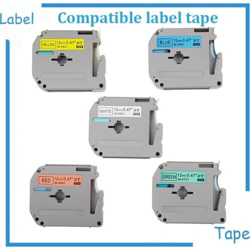 5 Mix colors Compatible Brother Ptouch MK 231 MK431 MK531 MK631 MK731 M tapes