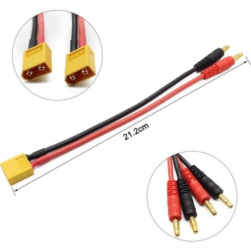 50 pcs/lot hot selling XT60/ XT90 Connector to 4.0 Banana Plug Charge Cable 14AWG 150MM for RC Model ZD0180