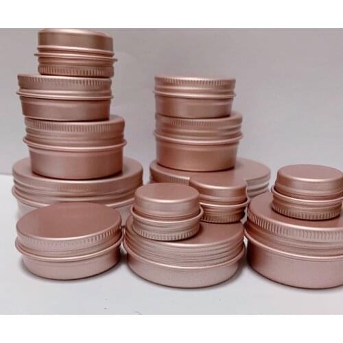 5g 10g 15g 20g 30g 60g Matte Rose Gold Empty Aluminum Metal Containers Liquid Makeup Cream Cans Jars for Women 50pcs