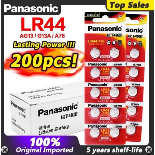 AG13 Battery G13A 357 LR44 Coin Button Cell 1.5V Alkaline For Toy Watch 303 357 1128MP 1130SO 1166A 280-08 303-1 A A76 200Pcs