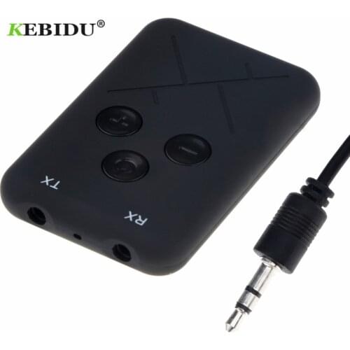 Kebidu 2 in 1 Wireless Bluetooth Transmitter Receiver Adapter Stereo Audio Music Adapter 3.5mm Audio Cable for TV Car Speaker