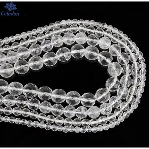 Crystal 4 6 8 10mm Faceted Round Ball Natural Stone Beads for Jewelry Making DIY Necklace Bracelet Earring Findings