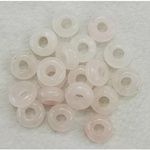 Wholesale 30pcs natural pink crystal stone beads 10*4mm pink round shape hole beads For jewelry Bracelet free shipping
