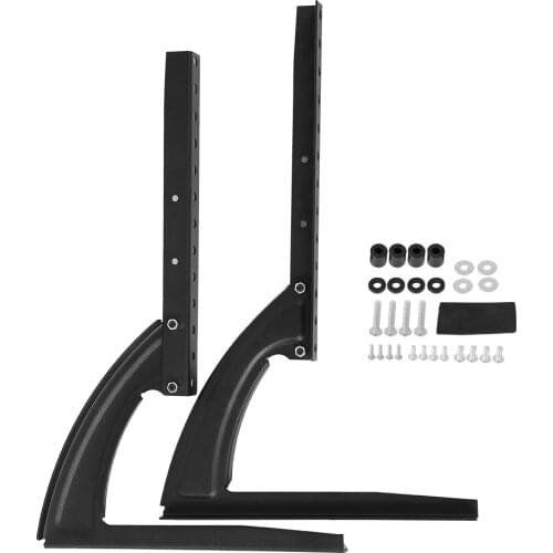 Black Metal Steel Bracket For Flat LED LCD Screen TV Desktop Table Top Stand Holder Vertical TV Stand_Black 14"-42"