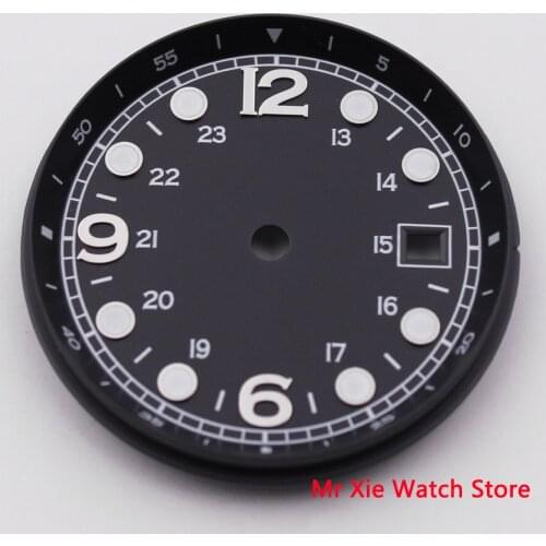 33MM BLIGER Sterile Dial Date Window Luminous Marks Fit for ETA 2824 2836 MIYOTA 8215 821A Movement Watch Dial