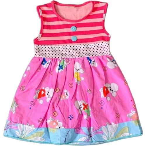 Children Summer Kids Baby Girls Sleeveless Animal Print Cotton and Linen Floral Casual A-Line Dress