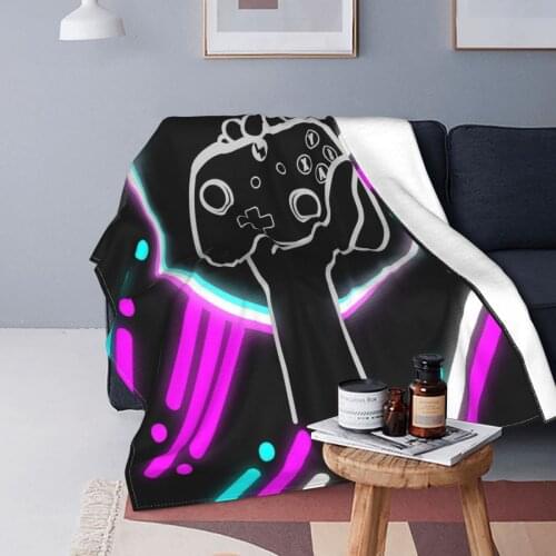 Gamer Blanket Fleece Printed Kids Video Games Portable Lightweight Throw Blankets for Home Travel Rug Piece