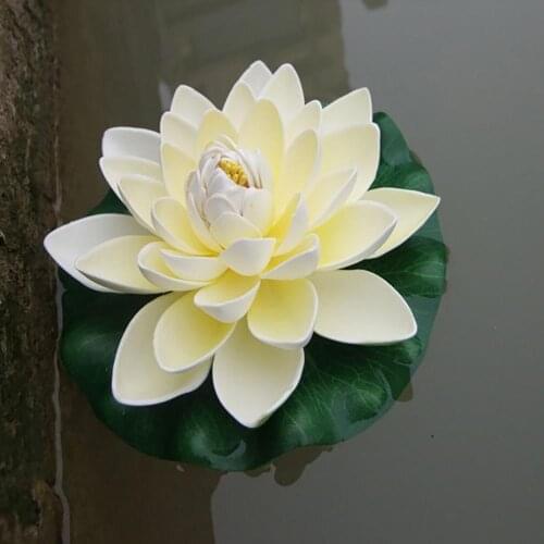 Artificial Lotus Flower Fake Floating Water Lily Garden Pond Fish Tank Wedding Home Decor Wreath Headdress Artificial Flowers