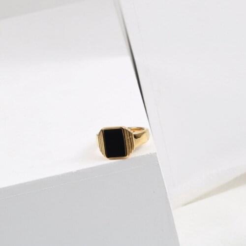 Stainless Steel Gothic Design Black Ring Gold Finger Mens And Womens Style Rings Gift For Women Fashion Accessories Jewelry