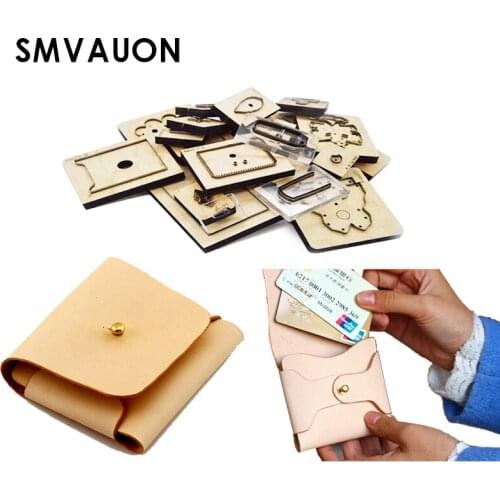 SMVAUON Leather Business Card Bag Japanese DIY Wood Die Cutting Machine Steel Mold Bag Wooden Die-cutting Womens Bag