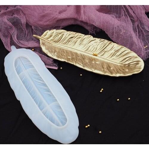 Wing Tray Silicone Jewelry Resin Mold Resin Casting Mold Jewelry Art Craft Tool Large Feather Dishes Plate Molds