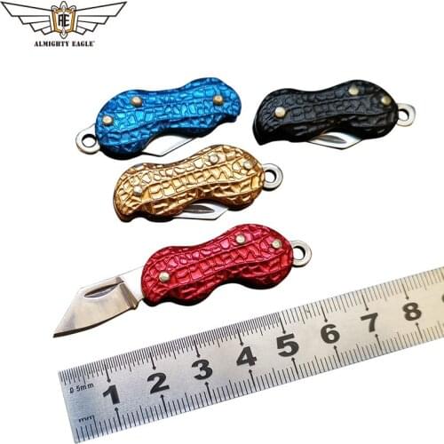 Mini Portable Knife Fold Camping Folding pocket Key chain Outdoor tool Self-defense Peanut knife EDC tool NEW 2019