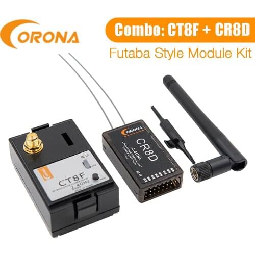 Corona 2.4Ghz FUTABA/HITEC Module & Rx Combo Kit CR8D and CT8F (V2 DSSS)