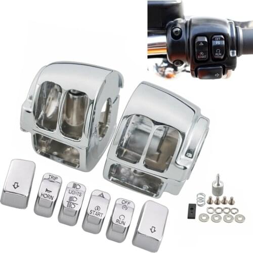 Motorcycle chrome Switch Cap Buttons & Switch Housings Cover Fit For Harley Dyna Sportster 1200 883 Softail Street Bob 2011-Up