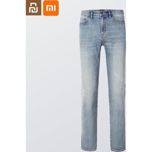 Xiaomi mijia mens stretch-fit sports outdoor jeans mens straight jeans high quality
