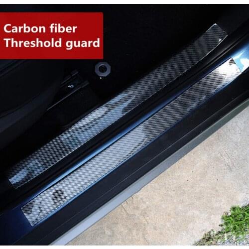 Carbon Fiber Rubber Soft Black Bumper Strip DIY Door Sill Protector Edge Guard Car Stickers Car Styling Accessories 3cm 5cm