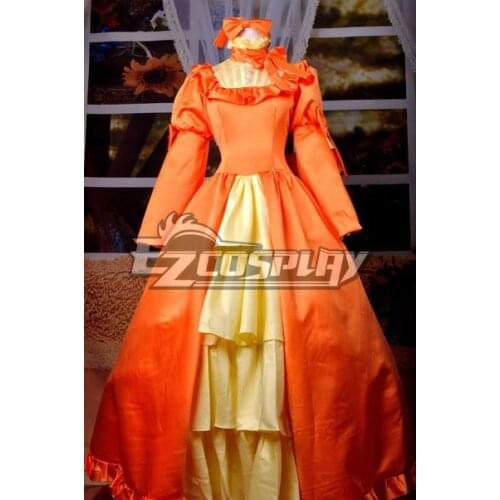 Japanese Anime Outfit Black ButLer Elizabeth Orange Dress Cosplay Costume E001